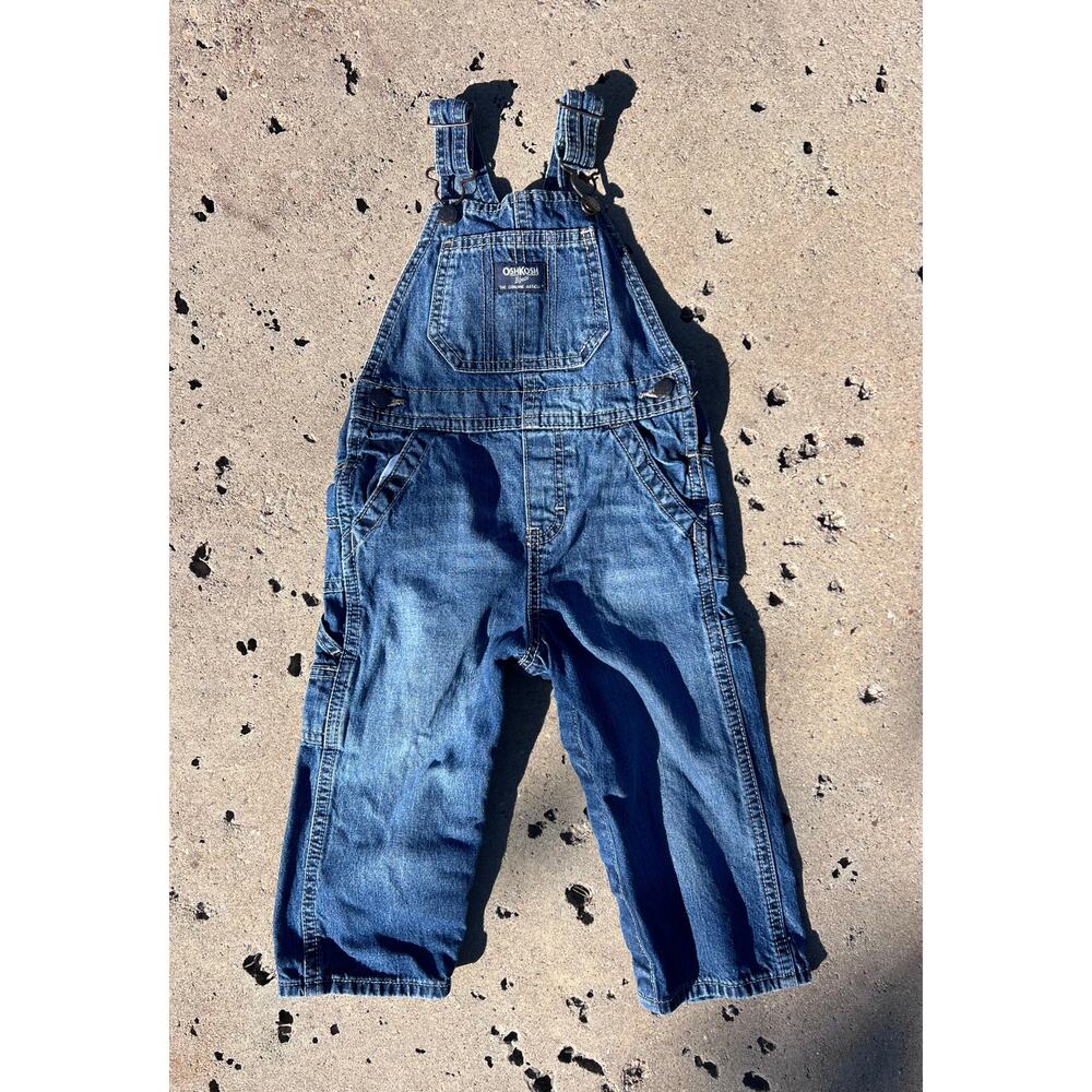 Vintage OshKosh B'gosh Vestbak Blue Denim Bib Overalls Size 24 Months